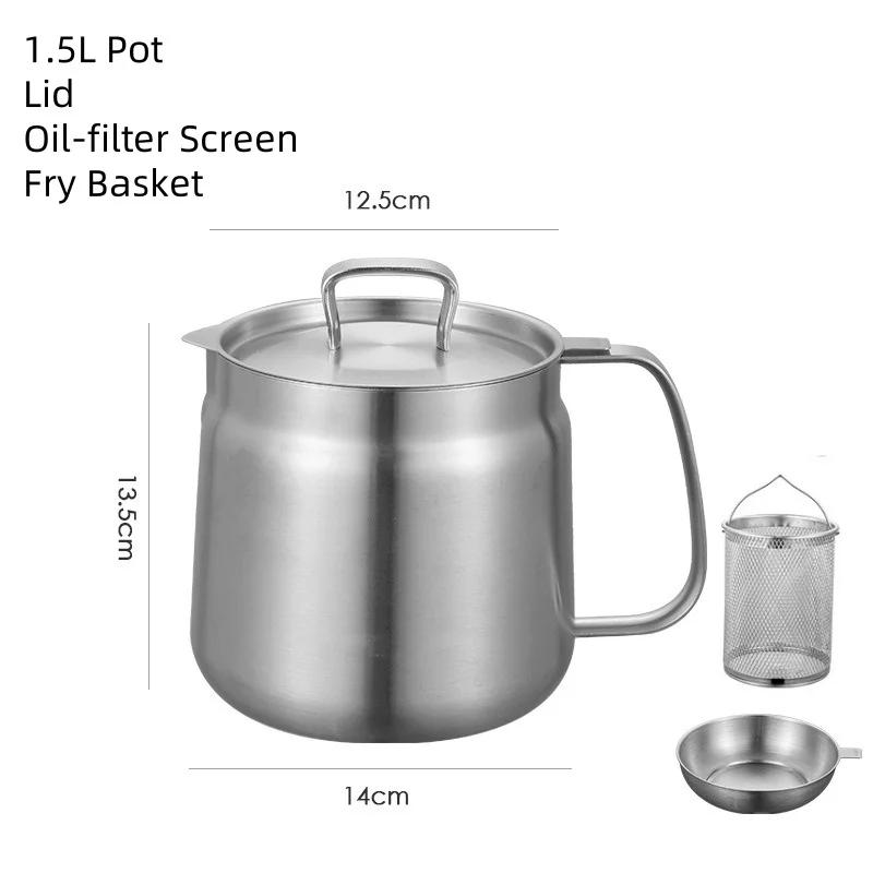 

Нержавеющая стальная сковорода с крышкой, многофункциональная, для кипячения воды, масляный фильтр, сетчатый фильтр для масла, корзина для жарки, бытовая кухонная утварь
