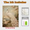 Pearl Art Painting Home Wall Decor White Peacock Pearl Gemstone Painting Picture Crafts Adult/Beginner Gift Creative Home Decor Unframed
