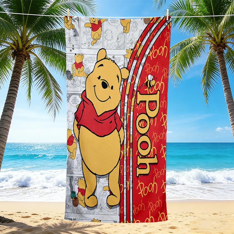 1Pc Winnie Pooh Adventure Beach Towel, Quick Dry, Multi-Use for Beach Pool Gym Yoga Home Travel, Christmas, Halloween, Xmas Gift S929571