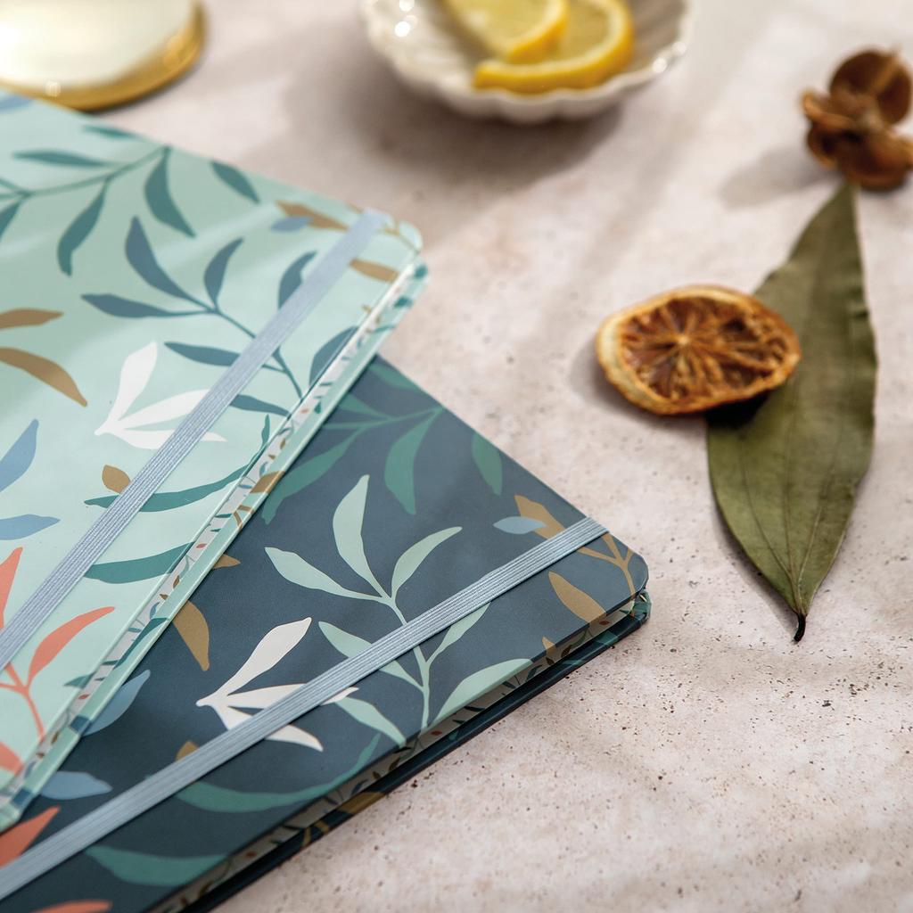 Filofax Botanical Collection Refillable Notebook, A5 Size, 112 Lined Pages, 56 Refillable Pages, Mint (B179519U)