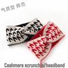 Houndstooth Cashmere Neck and Head Warmer: Women's Wool Knit Bow Headband