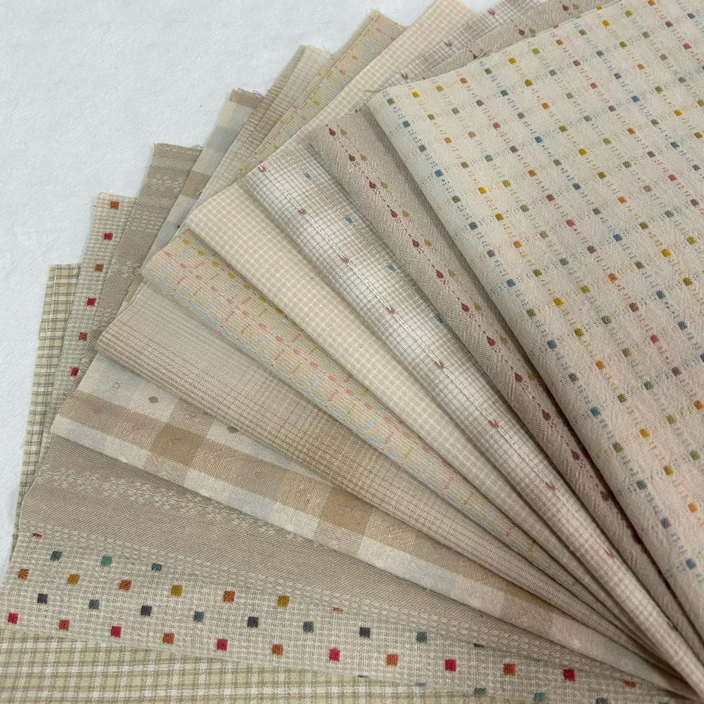 Japanese Yarn-Dyed Cotton Fabric, 10 Pieces, 24x33cm, Patchwork, Handbags, Dolls, Quilting, Handicrafts, Sewing Fabric