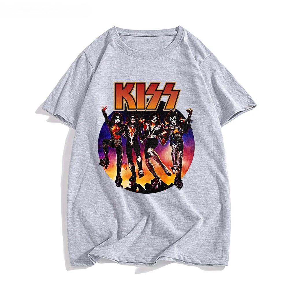 Rock Band Kiss T Shirt Men Women Fashion 100 Cotton TShirt Hip Hop Heavy Metal Tops Tees Boy Girl Clothing Print Camiseta Punk