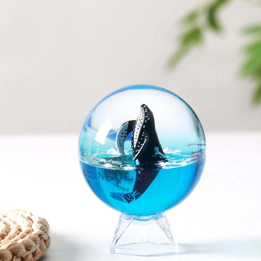 Ocean Whale Resin Crystal Ball Night Light Music Box – Ideal Birthday Gift for Kids & Friends