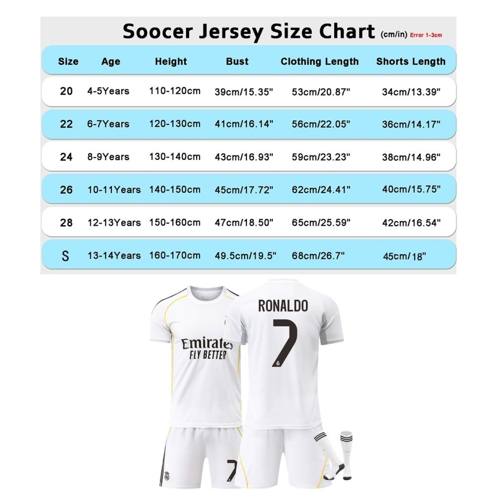 Cristiano Ronaldo 7 Real Madrid 25-26 Home Jersey Set White Fan Edition Adult Youth