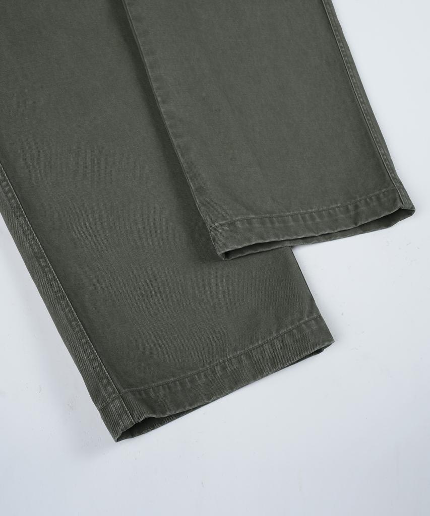 BIRBANTE Garment-Washed Twill Double-Pleat Chino Pants - Khaki