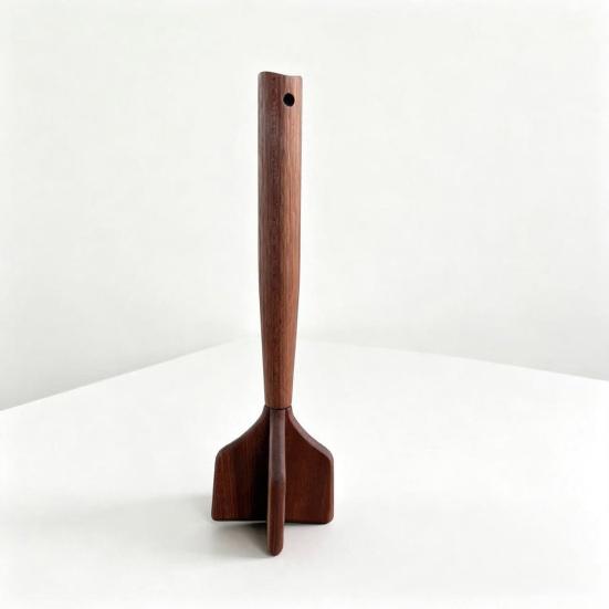 Wooden Meat Masher Potato Crusher Heavy-Duty Mincing Tool for Ground Meat
