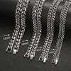 Hip Hop Thick Cuban Chain Men Necklace Silver Color Vintage Stainless Steel Jewelry Fashion Plate Buckle Accessories