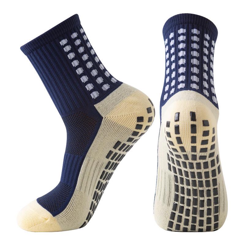 Unisex Anti-Slip Breathable Mid-Calf Football Socks with Moisture-Wicking Terry Sport Bottom