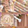 60. Meilenstein Kulisse Goldene Ballons Geburtstagsfeier Banner Happy 60 Birthday Banner Zartrosa Rosen Für Formelle Anlässe