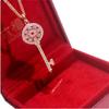 Exquisite Purple Gold Plated Rose Gold Fashion Trend Colored Gold Inlaid Zircon Key Pendant Simple Wind Collarbone Chain Women