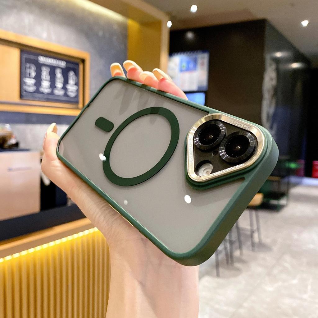 Metal Lens Shockproof Armor For Magsafe Magnetic Phone Case For IPhone 11 15 14 Plus 13 12 16 17Pro Max Wireless Charging Cover