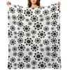 Black and White Flowers Theme Throw Blanket Hairys Shaggy Bed Sofa Blankets