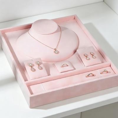 Soft Flannel Jewelry Display Stand for Rings Earrings Necklaces with Elegant Design and Multiple Compartment Storage
