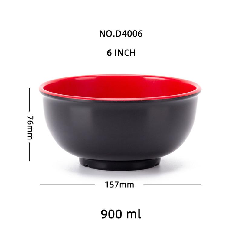 Black Red Melamine Bowls Deep Soup Rice Porridge Bowl Breakfast Dinner Tableware Anti-Fall Straight Edge Kitchen Food Container