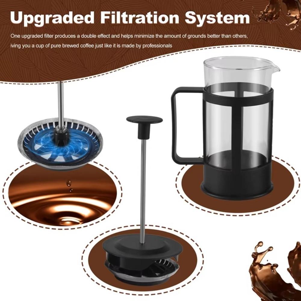 Stainless Steel Hand Punch Coffee Pot 350ML/600ML Filter Mesh Tea Makers