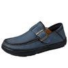 Men's British Style Genuine Leather Casual Slip-On Loafers - Soft Sole, Breathable & Matte Finish