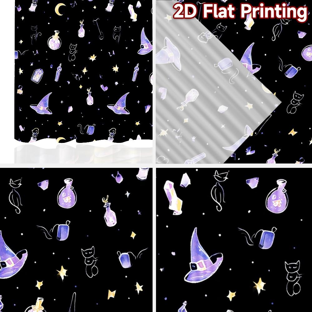 Set Of 2 Flat Printing Curtains Without Rod Halloween Magic Elements April Fools Is Day Festival Fashion Prints Light Curtain Polyester