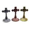 Beautiful Zinc AlloyTabletop Crucifix Cross Statue with Base Perfect for Home and Office Decoration Fine Craftsmanship