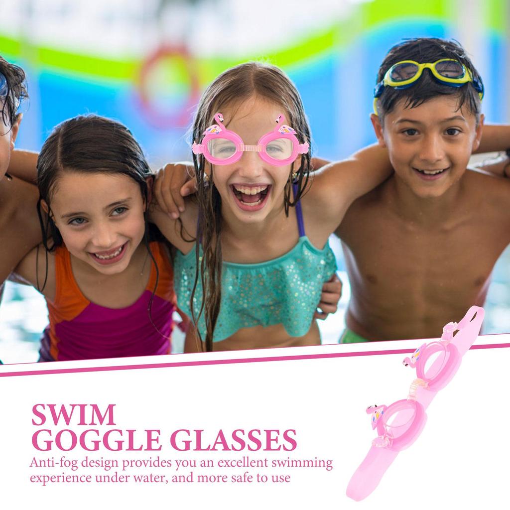 Cartoon Children Swim Goggles Anti Fog Silica Gel Swimming Glasses Kids Boys Girls Safety Underwater