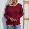 Women's  Solid Color Long Sleeve Pullover Women's Knit Sweater