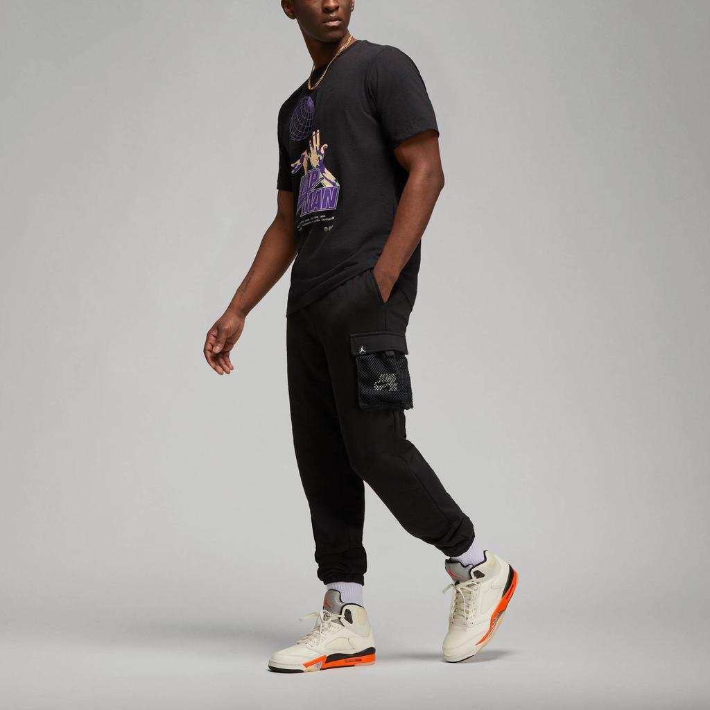 Jordan Jumpman Mesh Pocket Breathable Drawstring Sports Sweatpants Men Bottoms Black DM1401-010