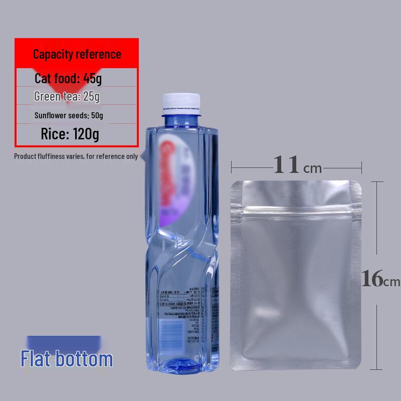 Thickened Aluminum Foil Zipper Bag: Flat Bottom, Moisture & Light-Proof, Self-Sealing for Tea & Food Storage