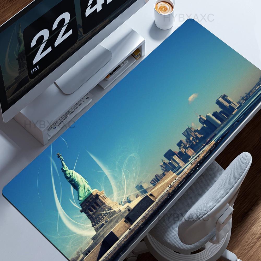 HYBXAXC 80x40 Statue Of Liberty USA Mouse Pad 90x40 Cm Kawaii Desk Mat Comfortable Xxl Pc Gamer Gaming Computer Offices Keyboard
