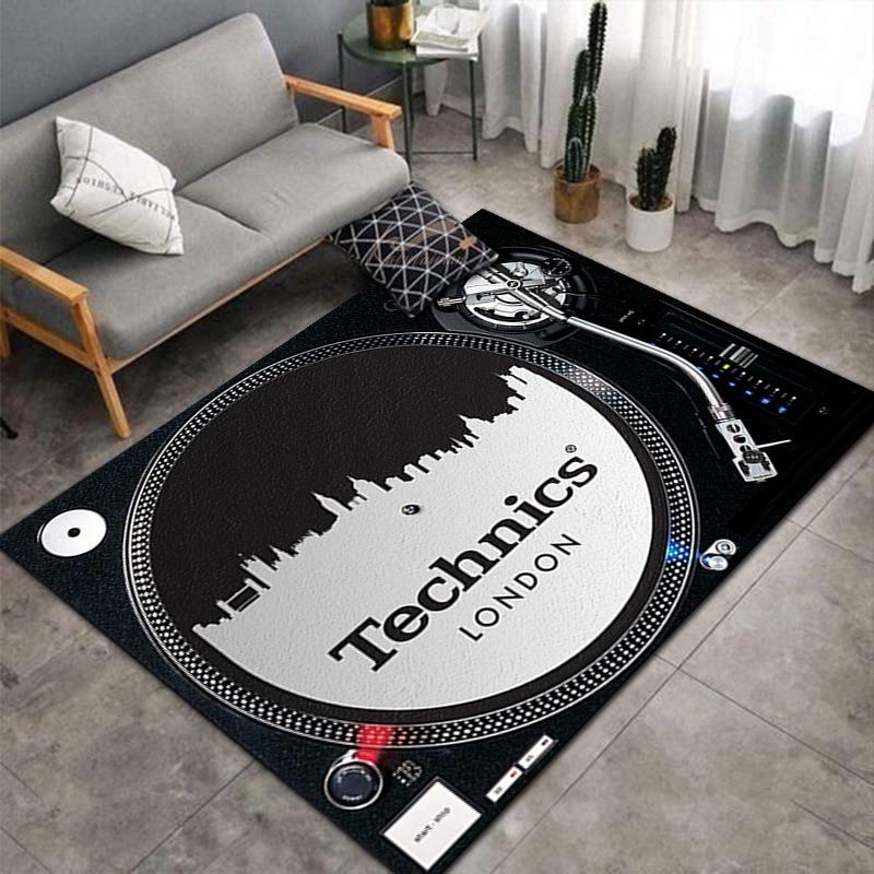 Vintage Record Player Floor Mat: Durable Carpet for Living Room, Entrance & Doormat