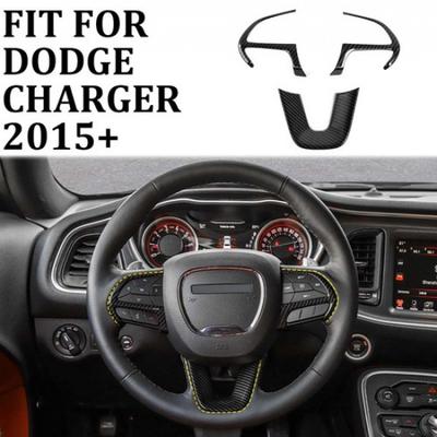 Carbon Steering Wheel Decor Cover Trim for Dodge Charger Challenger Durango15+