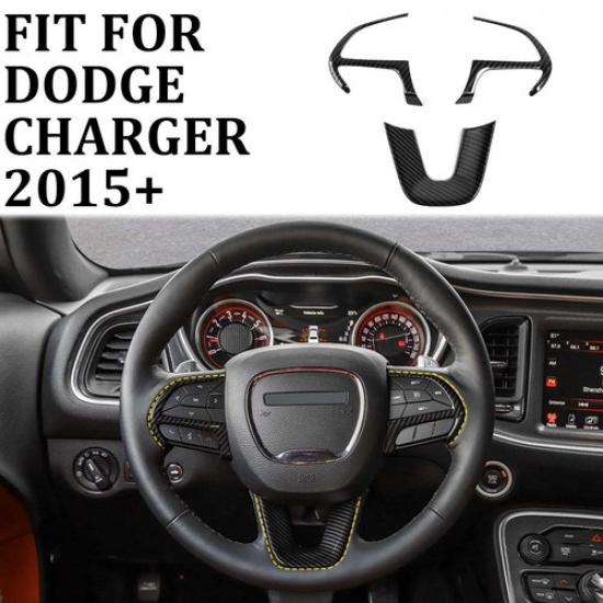 Декоративная накладка на руль из карбона для Dodge Charger Challenger Durango15+