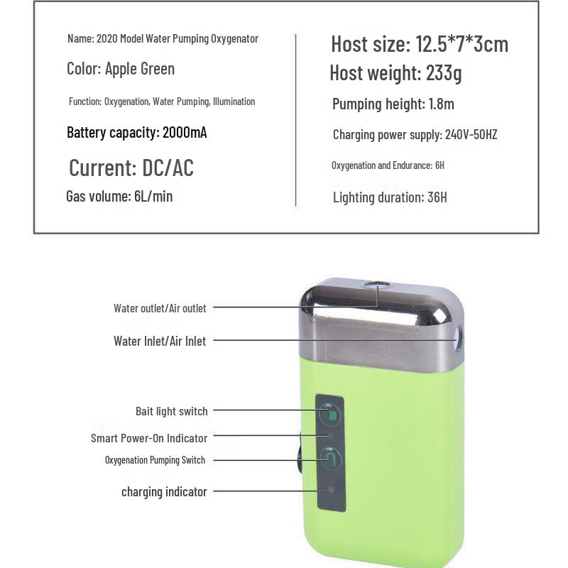 Tragbarer wiederaufladbarer elektrischer Wasserspender für Händewaschen im Freien und Belüfter zum Angeln
