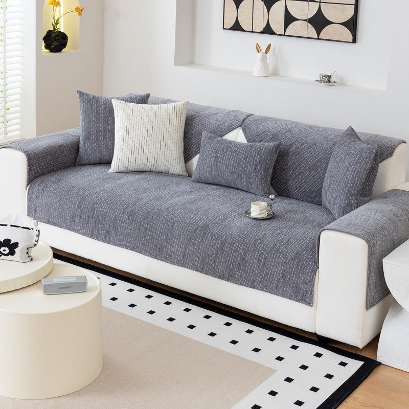French Retro High-end Sofa Cushion for All Seasons, New Chenille Cushion, Leather Sofa Cover, Cover Cloth