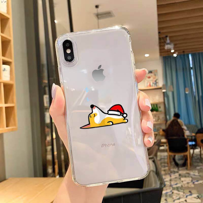 Coque de téléphone à dessin animé mignon Corgi Dog pour iPhone 11 12 Mini 13 14 15 Pro XS Max X Plus SE XR coque transparente