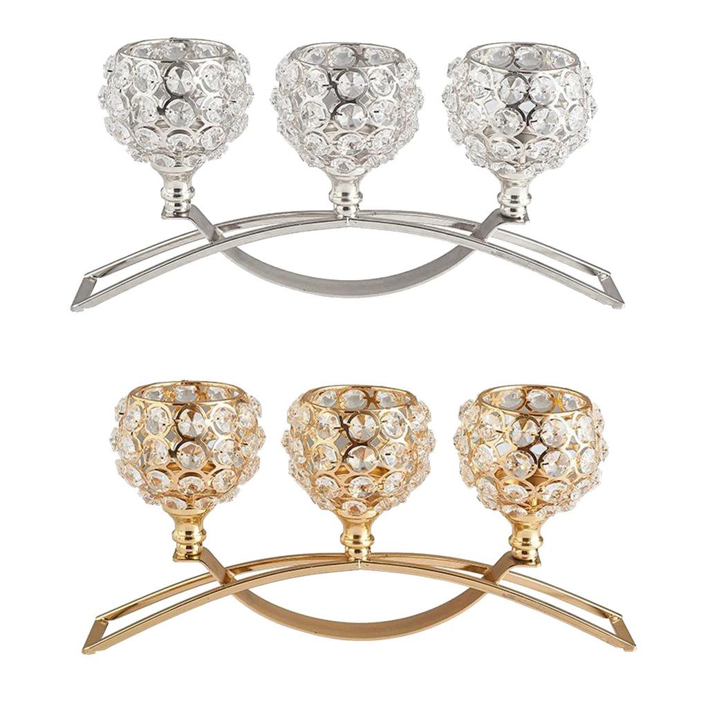 New Light Luxury Crystal Candlestick Candelabra Candle Holder Ins Wind Candlestick Dinner Candle Cup Wedding Centerpiece