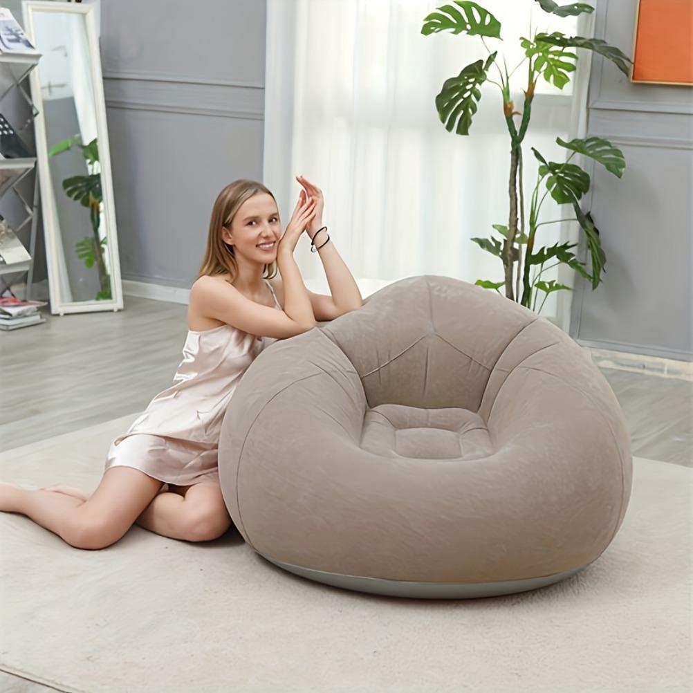 Inflatable Lazy Sofa Oval Foldable Outdoor Lounge Chair Camping Courtyard Garden Portable Folding Chair Modern Home Decoration