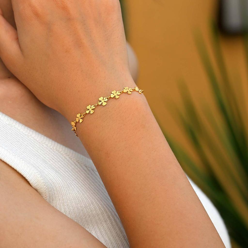 Jewelry Stainless Steel Clover Bracelet Titanium Steel Necklace Wind Fashion Jewelry Br-2610