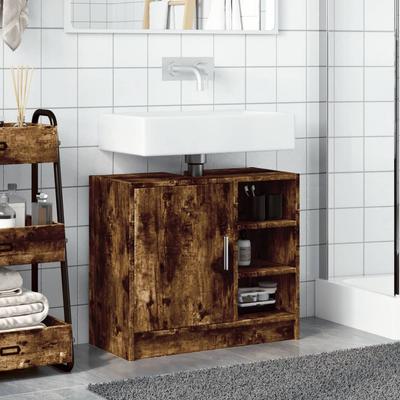 Washbasin Cabinet Smoked Oak 63 X 29 X 55 Cm Particleboard