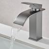 Waterfall Faucet Modern Luxury Wash Basin Sink Waterfall Mixer  Stainless Steel Dressing Basin Faucet Brushed Gun Grey