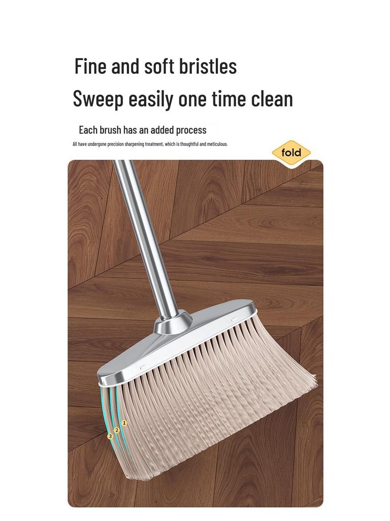 Stainless Steel Household Broom & Dustpan Set for Indoor/Outdoor Use