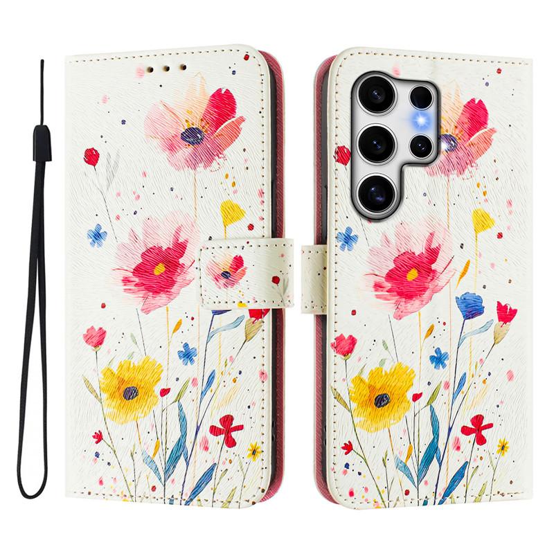 כיסוי עור יוקרתי נפתח עבור Samsung Galaxy S25 Edge כיסוי Flip עבור SAM S25+ Ultra Plus 5G תיקי ארנק כיסויי פרחים Etui 2025