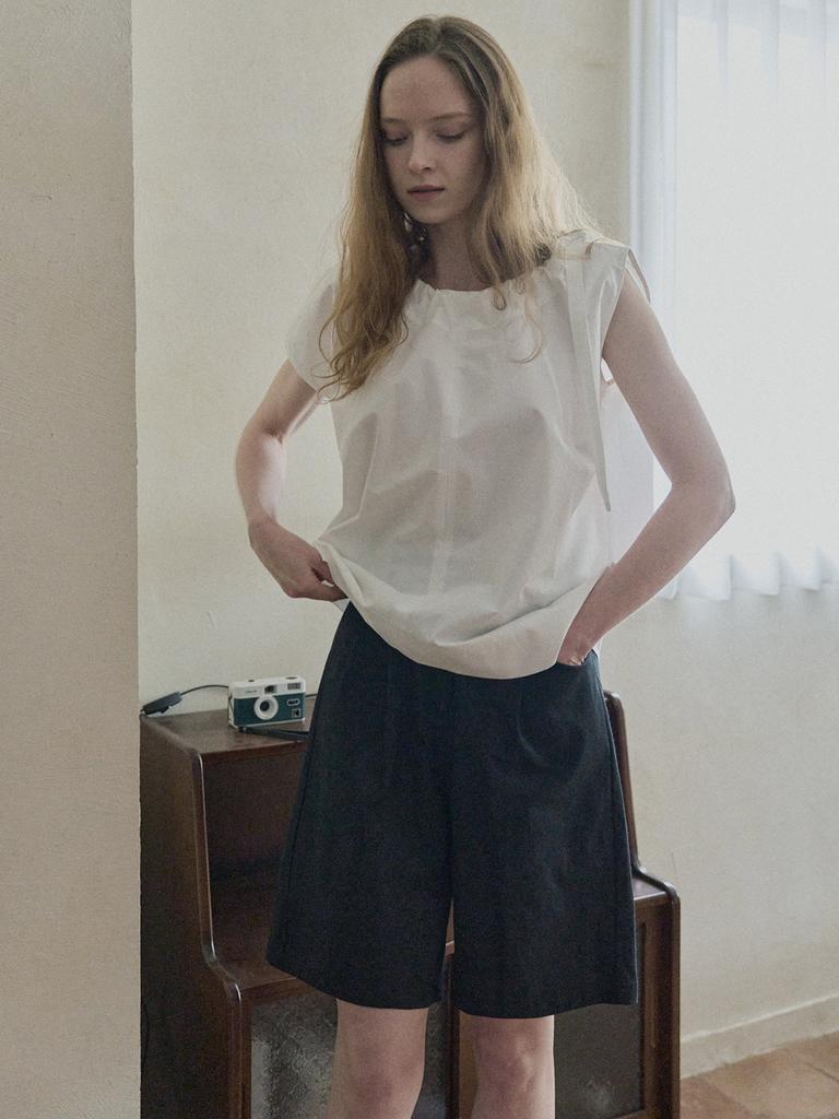 AVANT-G Ribbon Unbalanced Blouse - Ivory