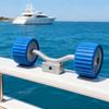 Adjustable Keel Support Rollers For Yacht Trailers Featuring Anti Skid Rubber Surfaces And Steel Brackets