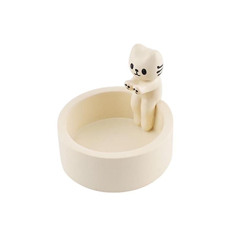 Cute Kitten Candle Holder Mini Christmas Aromatherapy Candlestick Valentine's Day Birthday Gift Ornament Desktop Shelf Decor