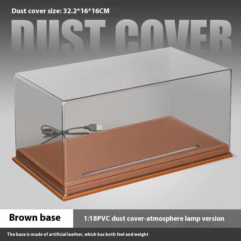 1:18 Car Model Base PVC Dust Cover Lighted Transparent Display Box Bookshelf Decoration Present For Boys Home Decor Kids Toys