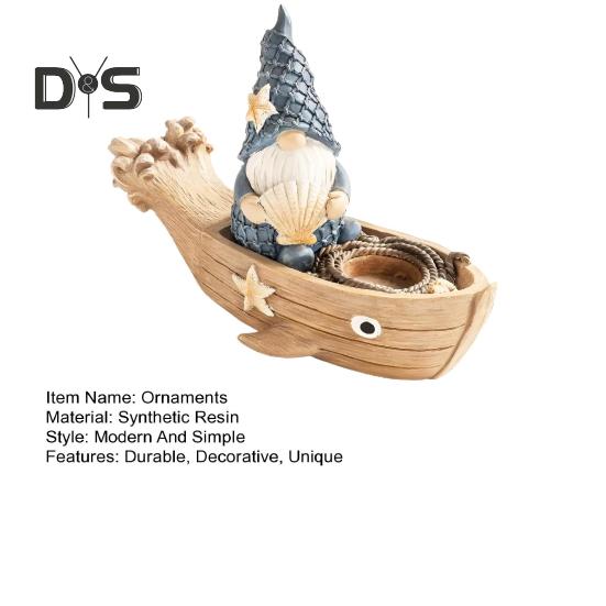 Beach Gnome Figurine Decor Resin Ocean Nautical Statue Summer Pool Ornaments Sailor Gnome Sculpture Courtyard Garden Balcony Decoration