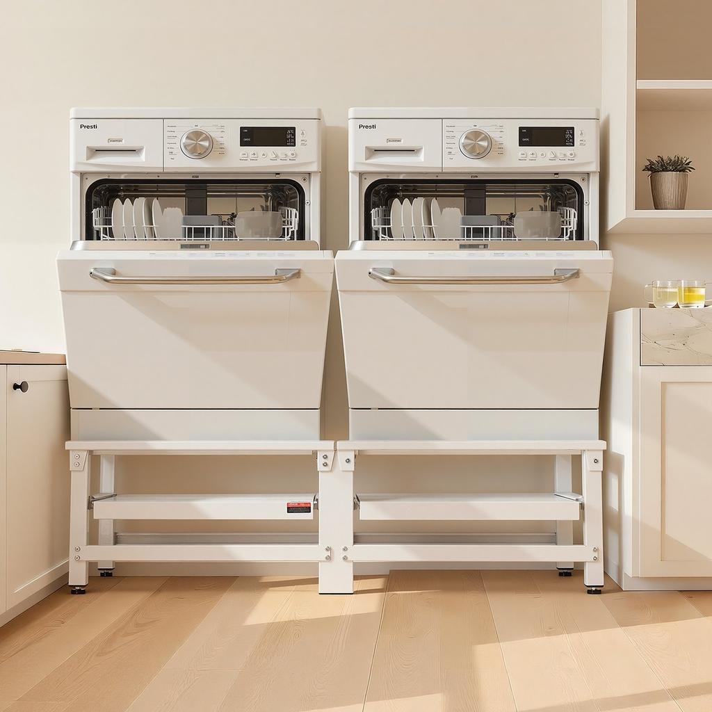 Laundry Pedestal, 355 mm Height, Washer and Dryer Pedestals with Pull-out Tray, 318 kg Weight Load Capacity, Non-Slip Feet, Heavy-duty Steel Washing