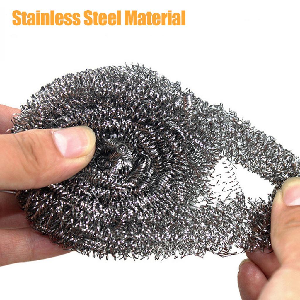 40Pcs Stainless Steel Scrubber Magic Steel Wire Ball Multipurpose Utensil Scrubber Portable Dish Scrubbers Kitchen Cleaner Tools