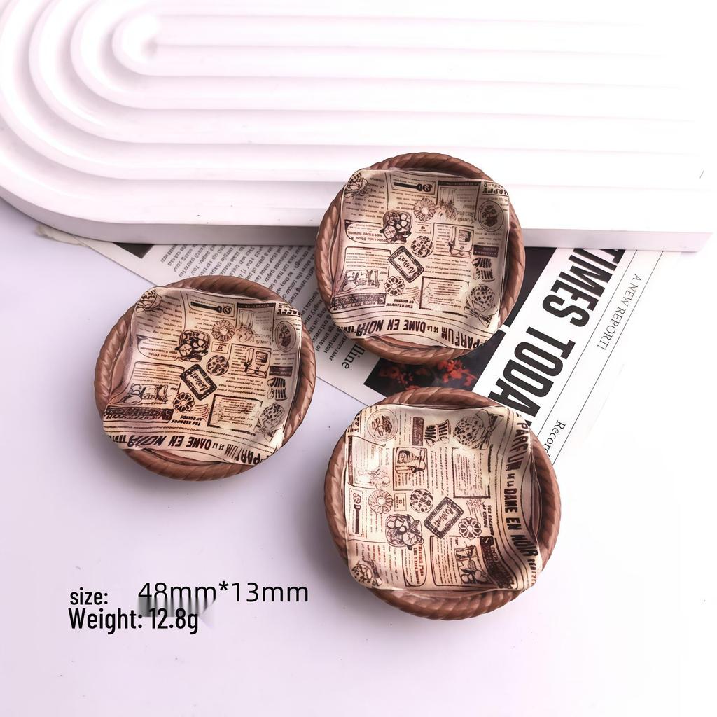 Creative DIY Resin Miniature Food and Newspaper Placemat Ornaments