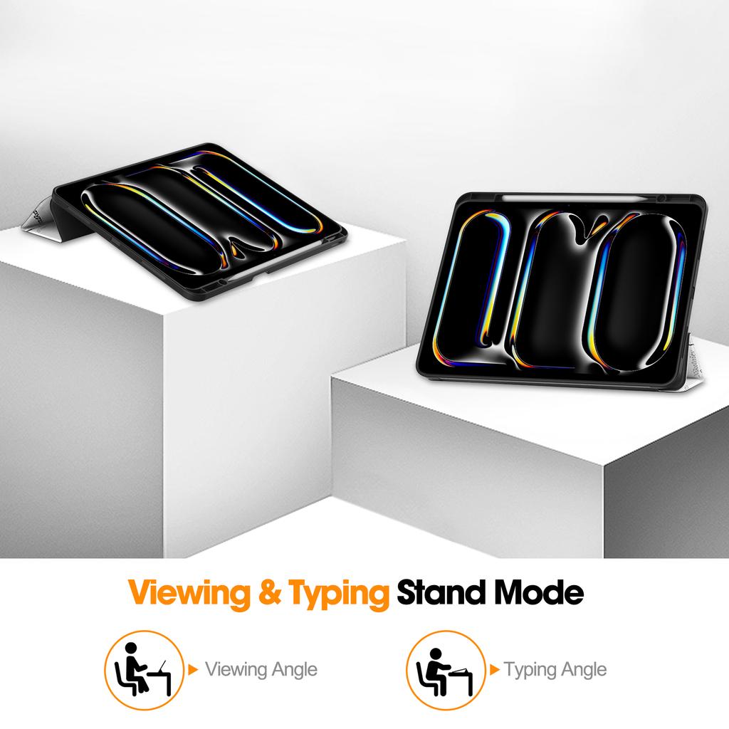 For iPad Pro 13 (2025)/13 (2024) Tablet Case Pattern Printing Tri-Fold Stand Leather+TPU Cover with Pen Holder